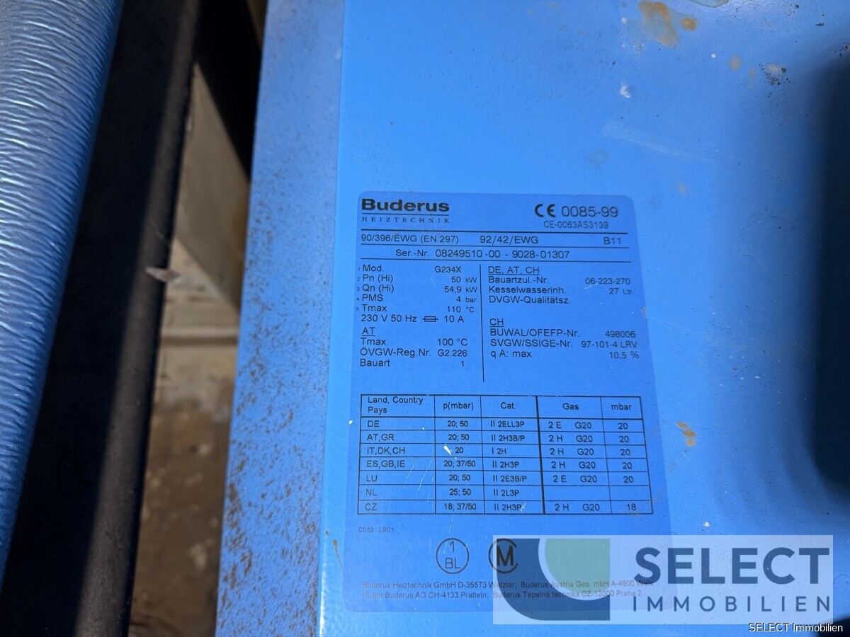 Typenschild Heizung