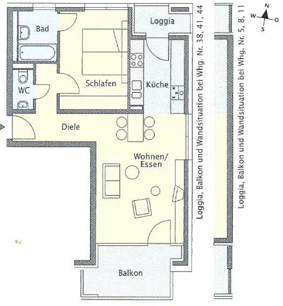Grundriss mit Nordpfeil