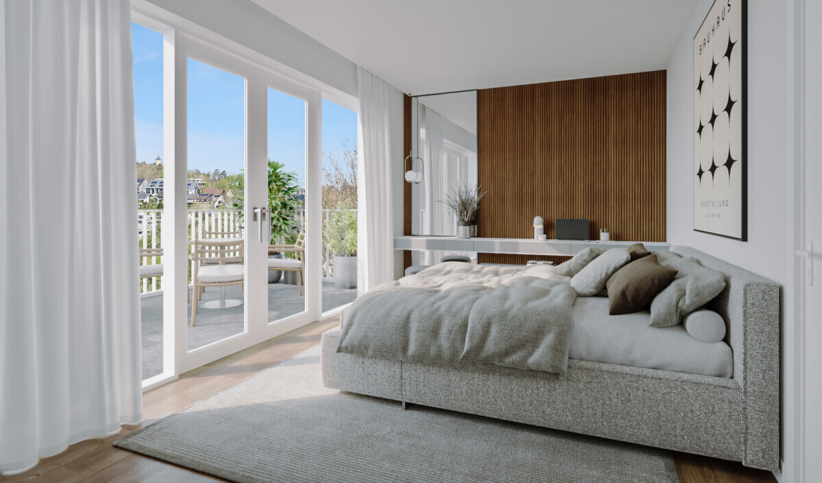 Schlafzimmer mit Blick