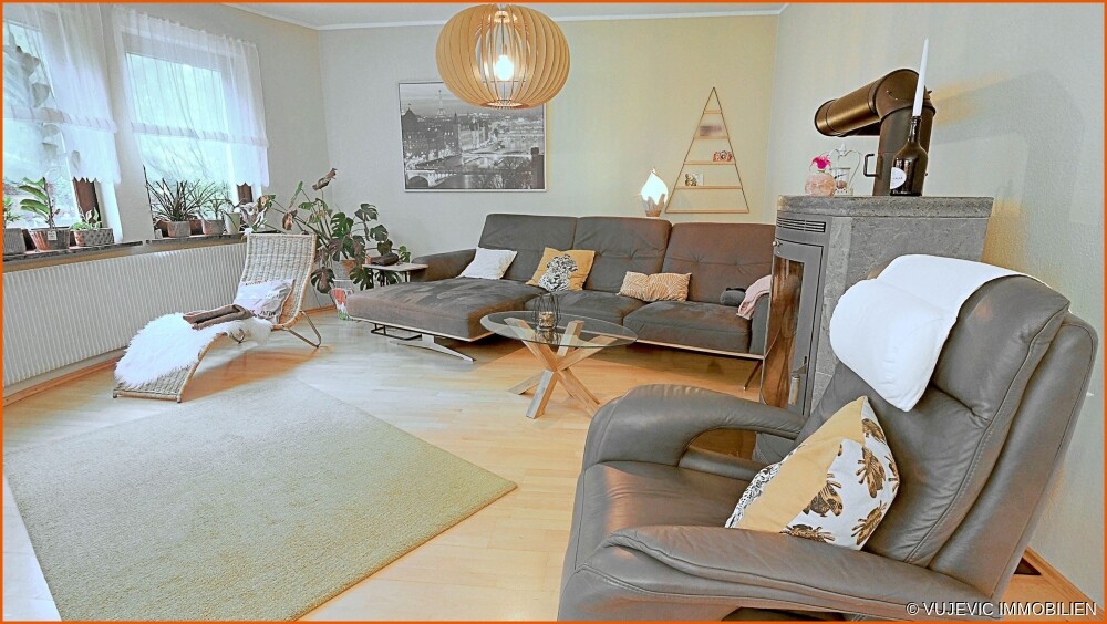 Wohnzimmer mit Kaminofen