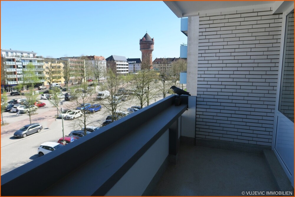 Loggia mit Blick auf den Geestemünder Neumarkt