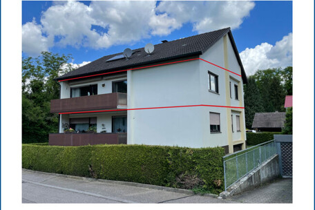 Hausansicht Markierung der Wohnung