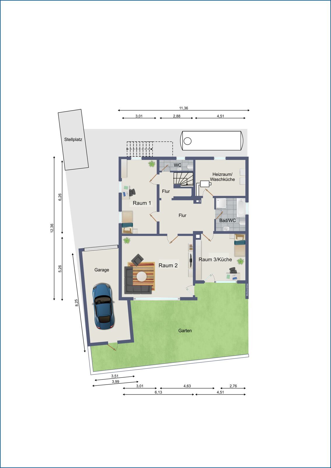 Grundriss Gartengeschoss