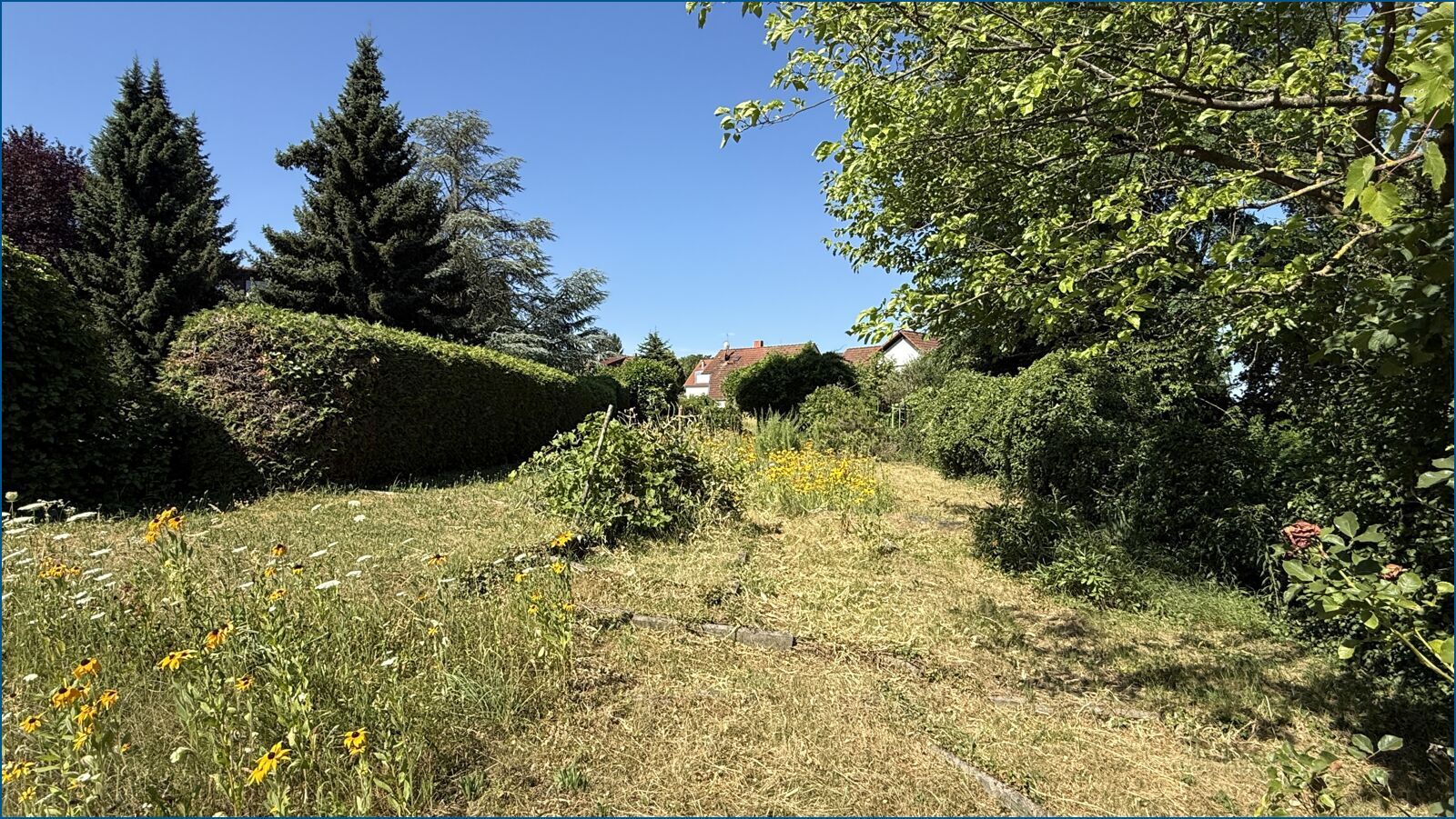 Garten teilgemäht