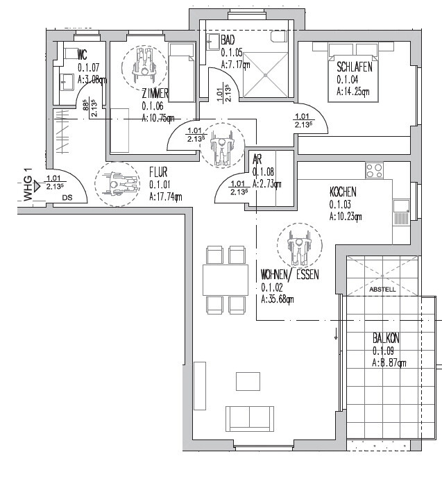 Grundriss Wohnung Nr. 1