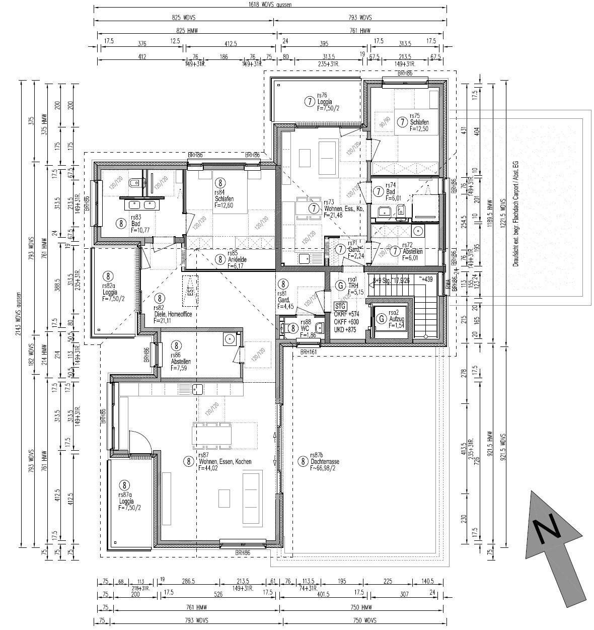 Grundriss Staffelgeschoss