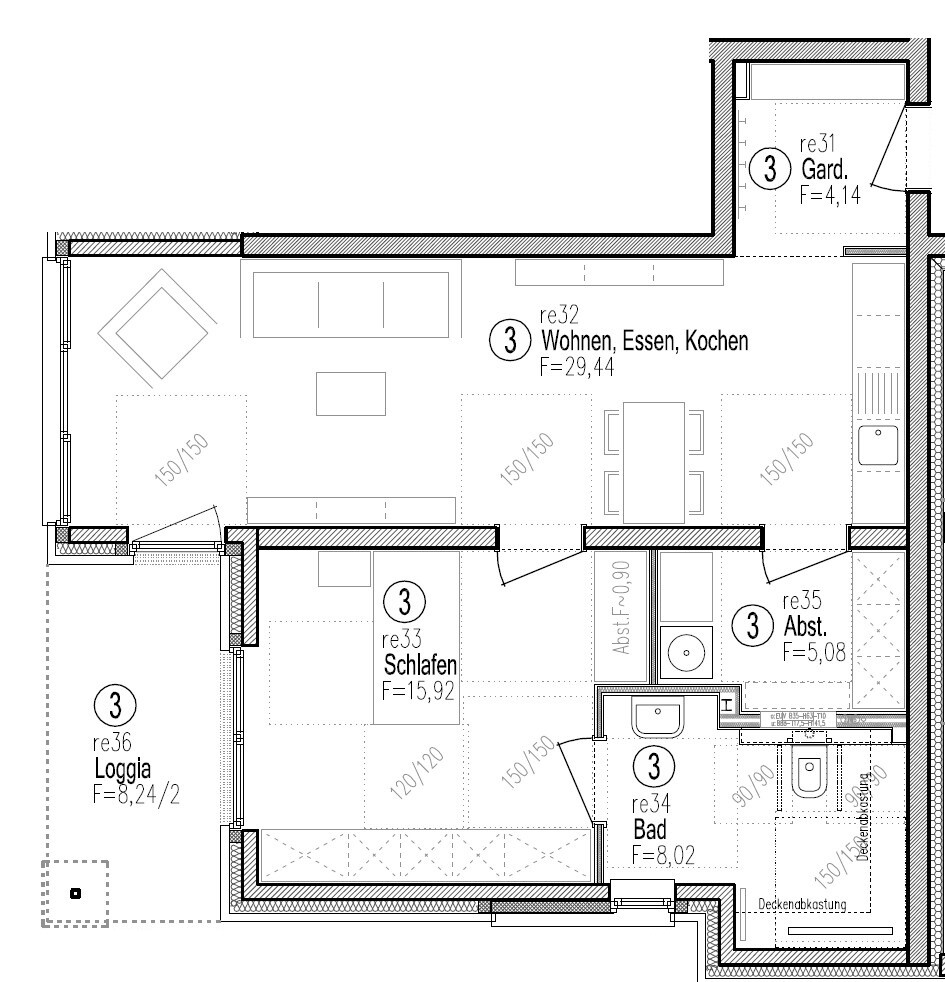 Grundriss Wohnung Nr. 3 (EG)