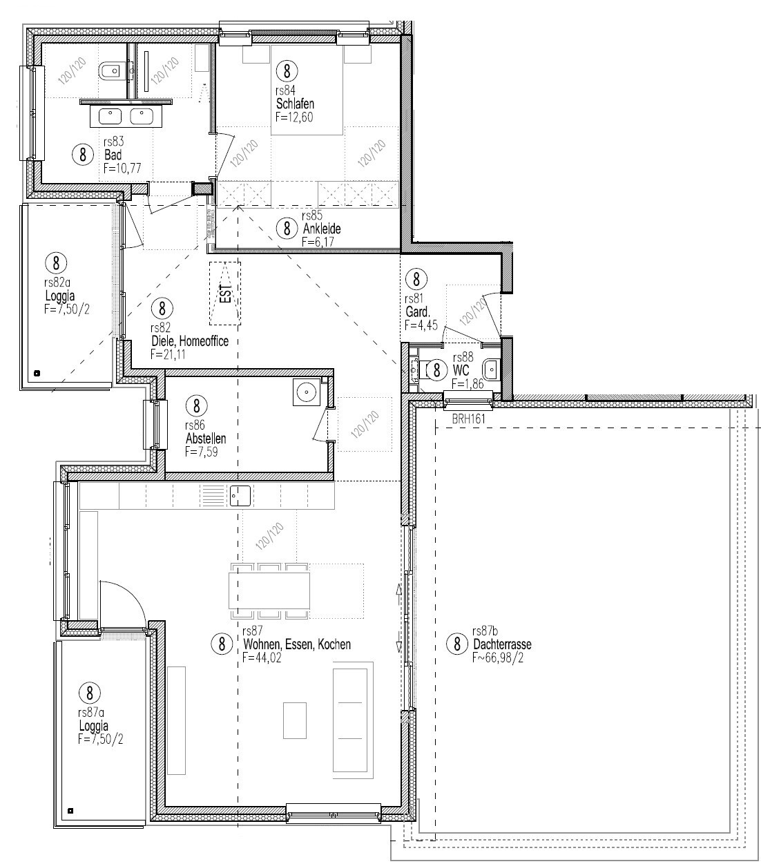 Grundriss Wohnung Nr. 8 (STG)