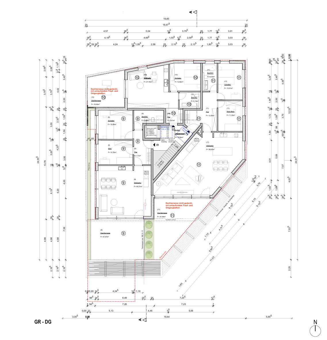 Grundriss DG Whg 9-11