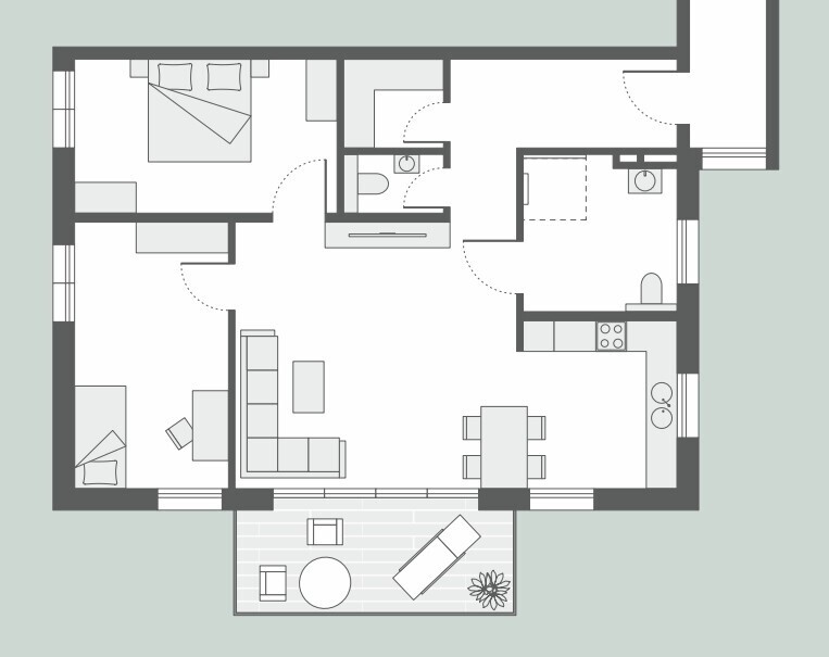 Grundriss Whg 2 & 7
