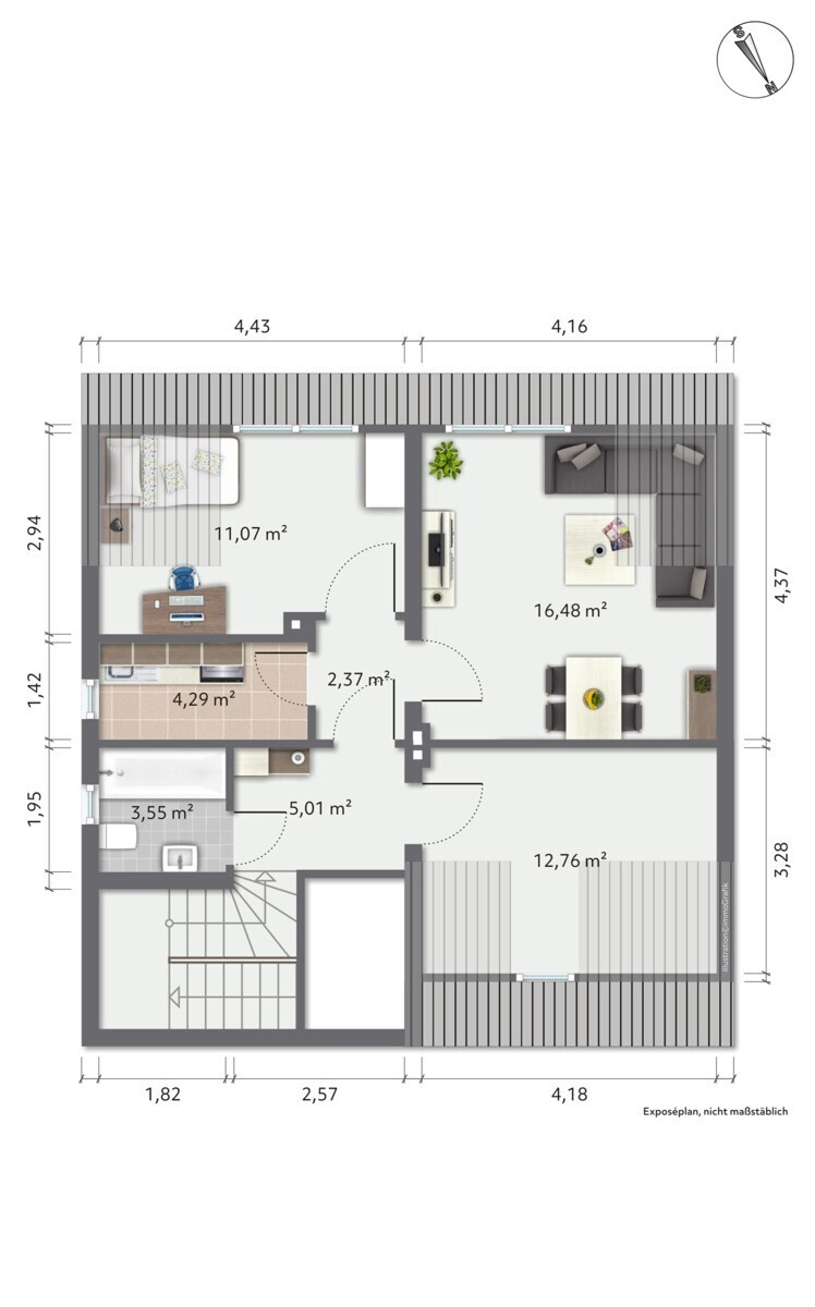 Grundriss / Skizze Dachgeschoss