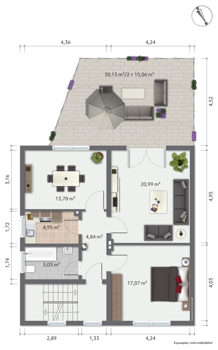 Grundriss / Skizze Obergeschoss