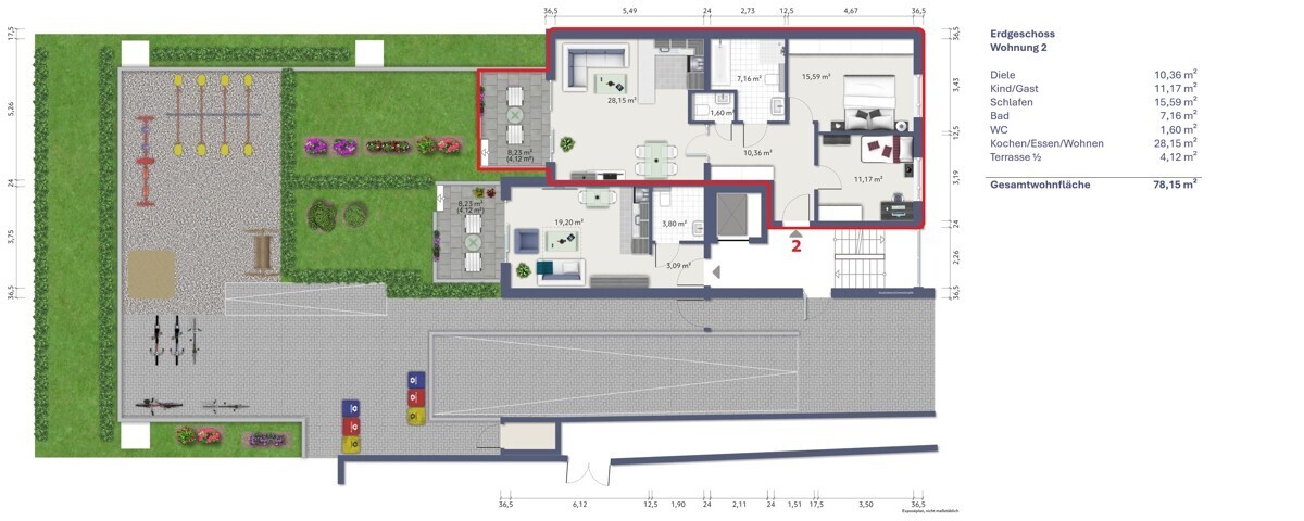 7321 Etagengrundriss EG WE 2