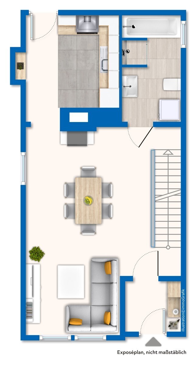 Grundriss / Skizze Erdgeschoss Vorderhaus