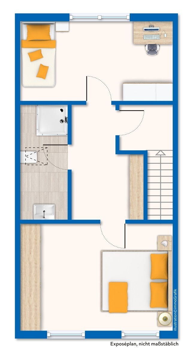 Grundriss / Skizze Obergeschoss Vorderhaus