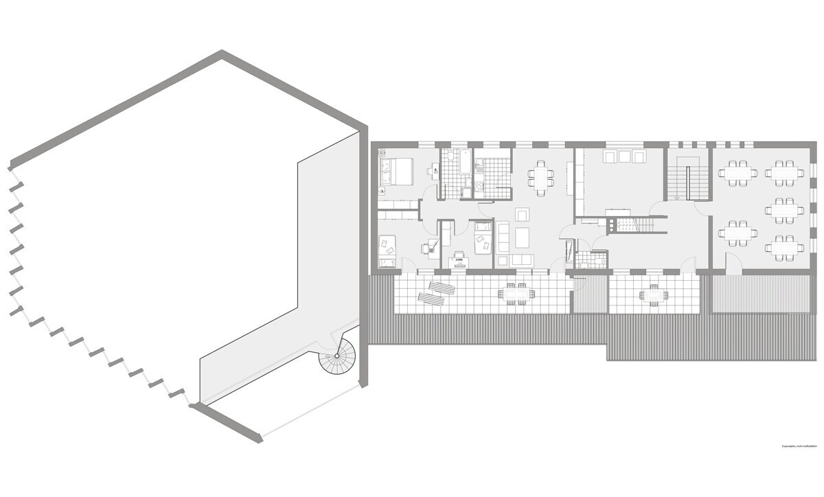 Skizze Kirche/ Gemeindezentrum OG
