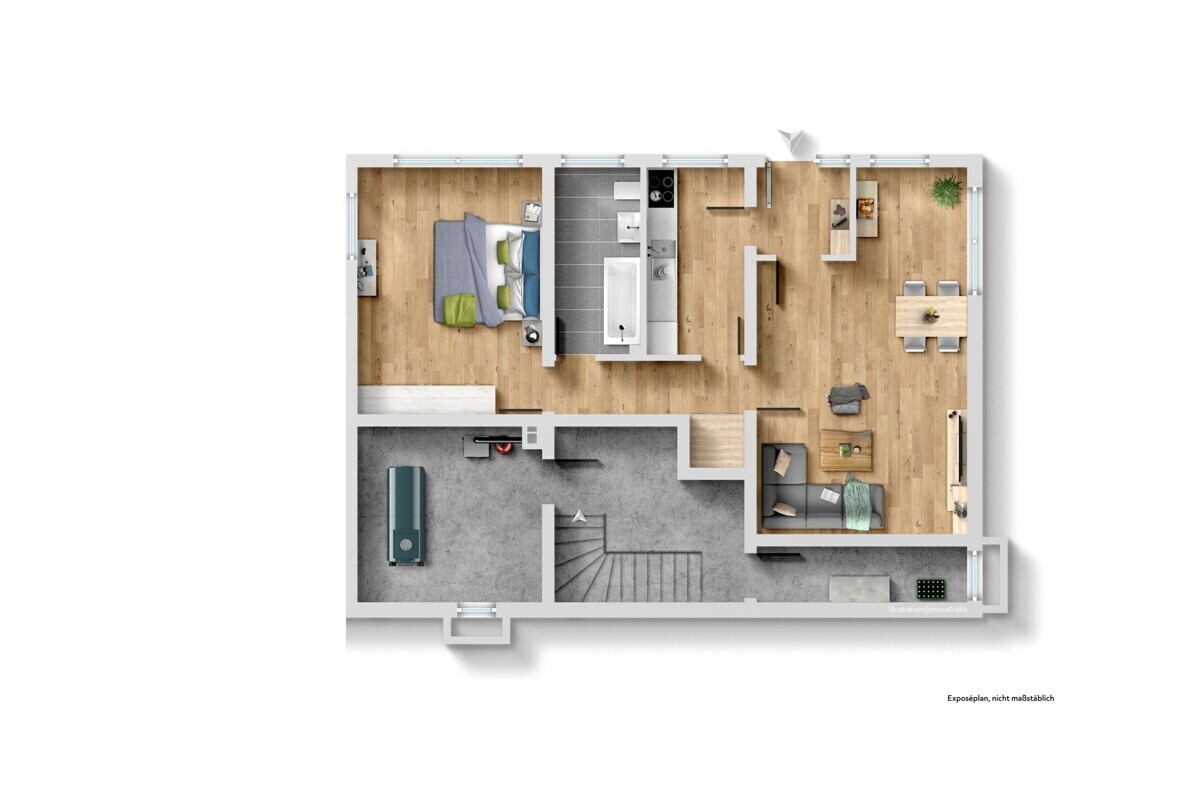 Grundriss / Skizze Gartengeschoss