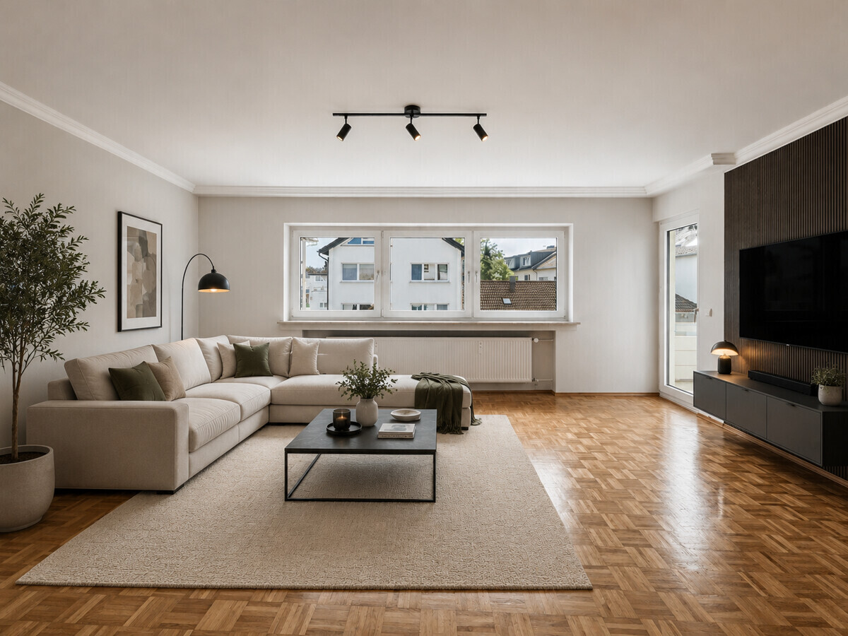 Großes Wohn-/Esszimmer KI Visualisierung