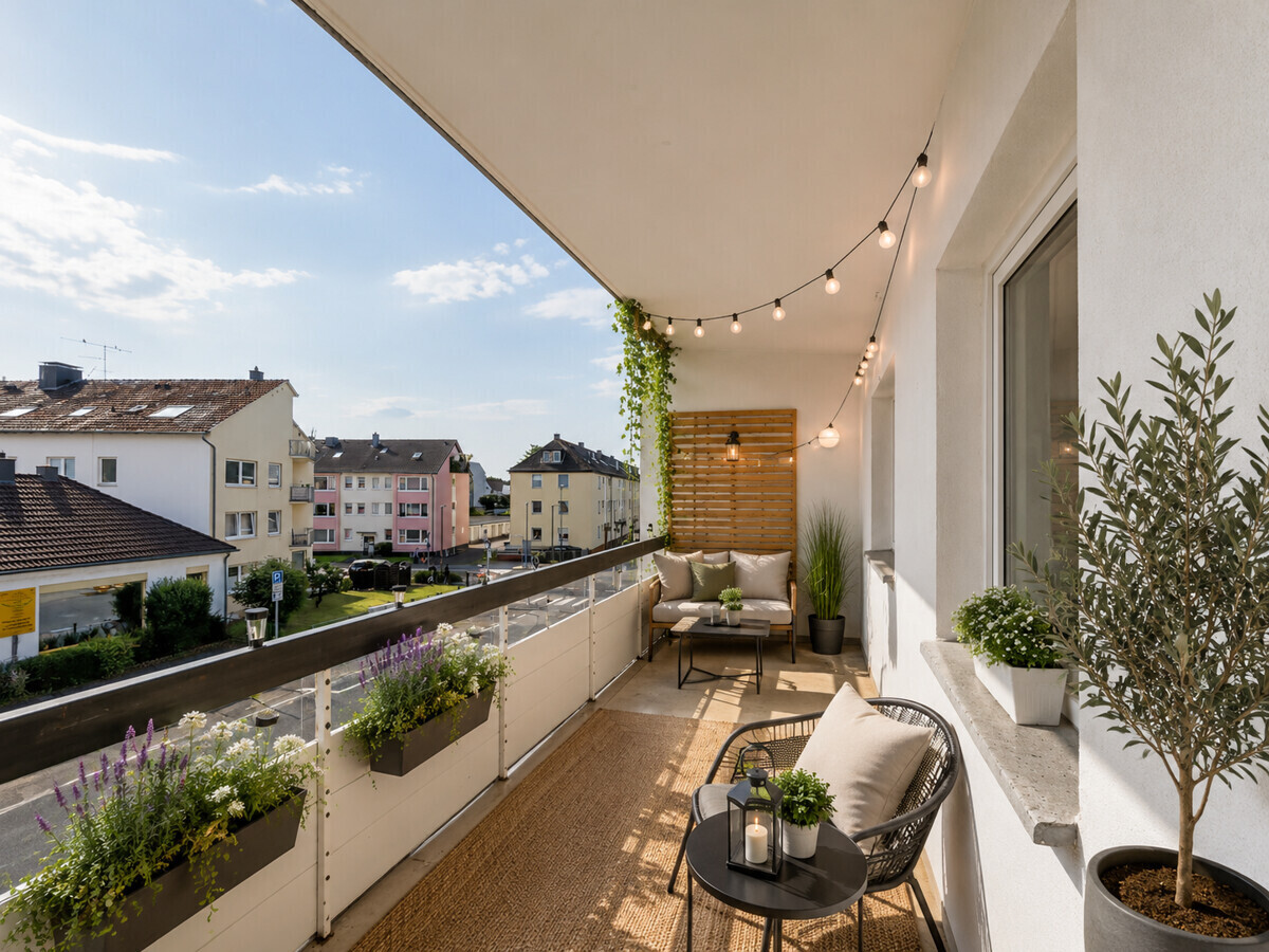 Überdachter Balkon KI Visualisierung