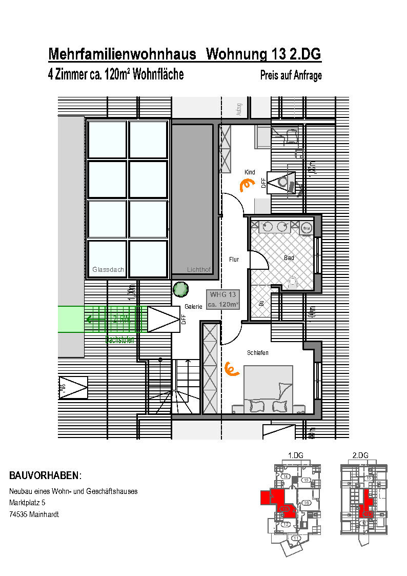 Wohnung Nr. 13 / 2. Dachgeschoss