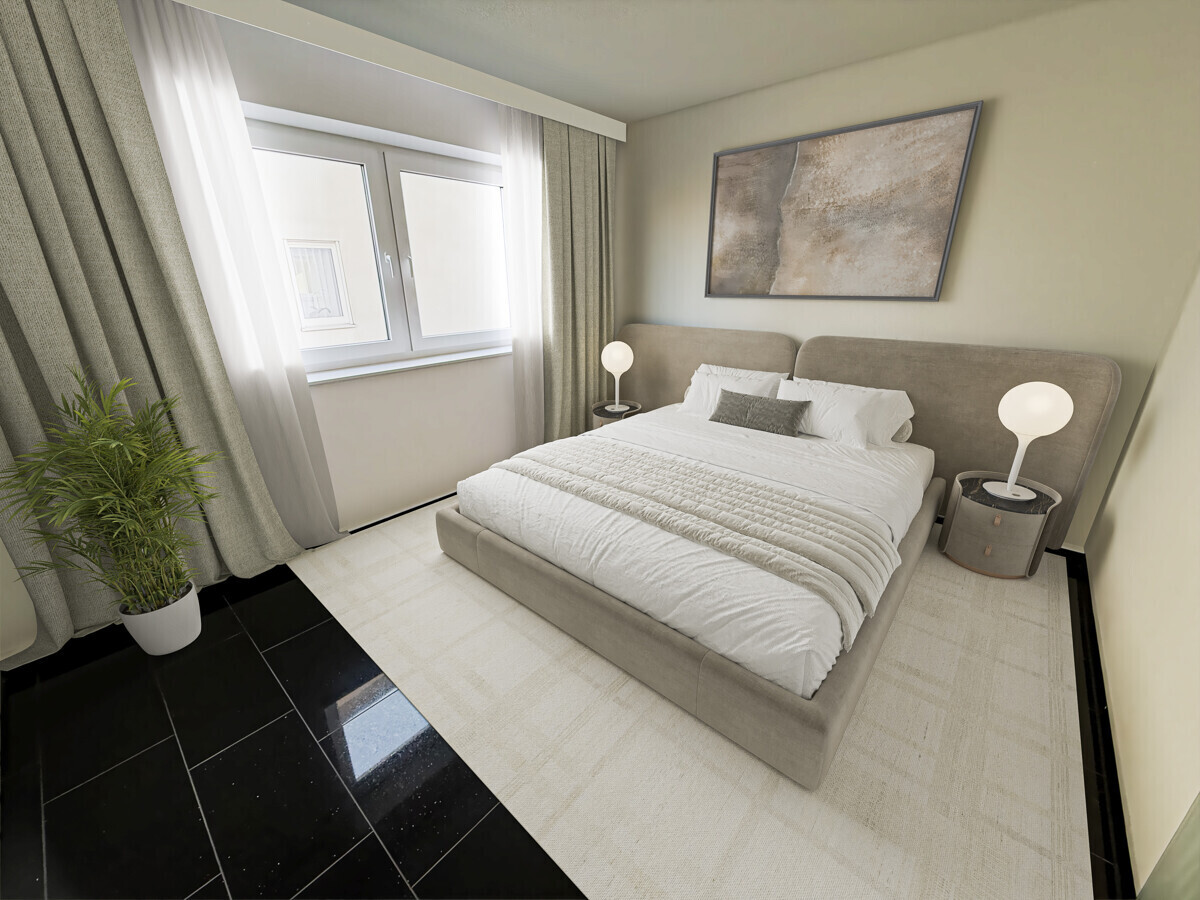 Homestaging Schlafzimmer (unverb. Visualisierung)
