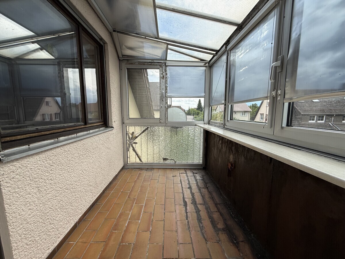 Verglaster Balkon