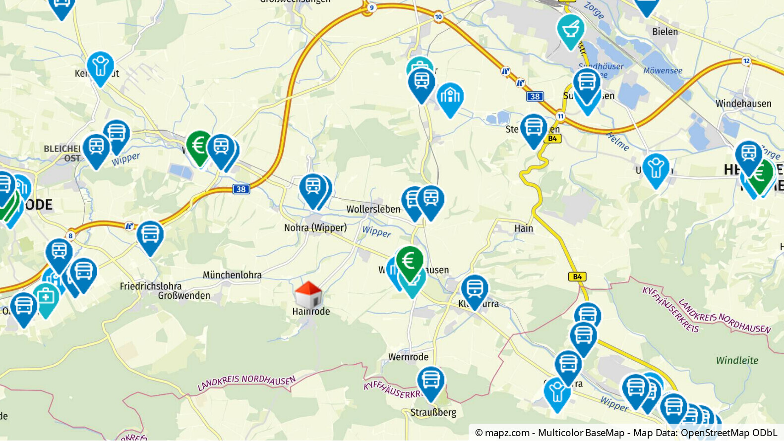 Geolyzer Kartenausschnitt