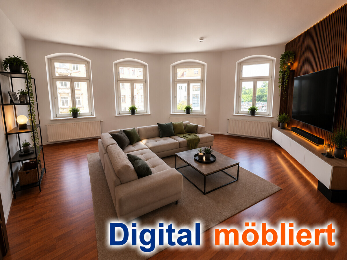 Wohnzimmer Digital möbliert