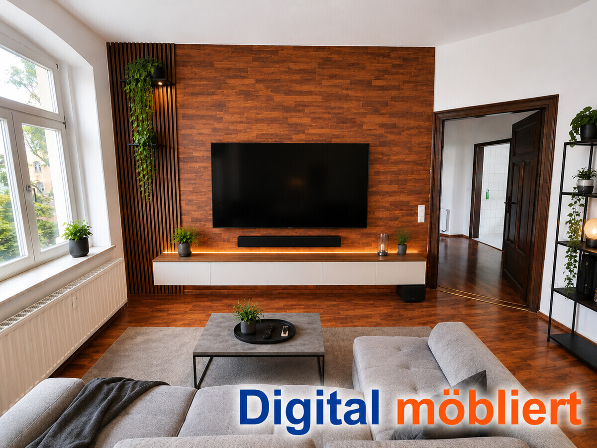 Wohnzimmer Digital möbliert