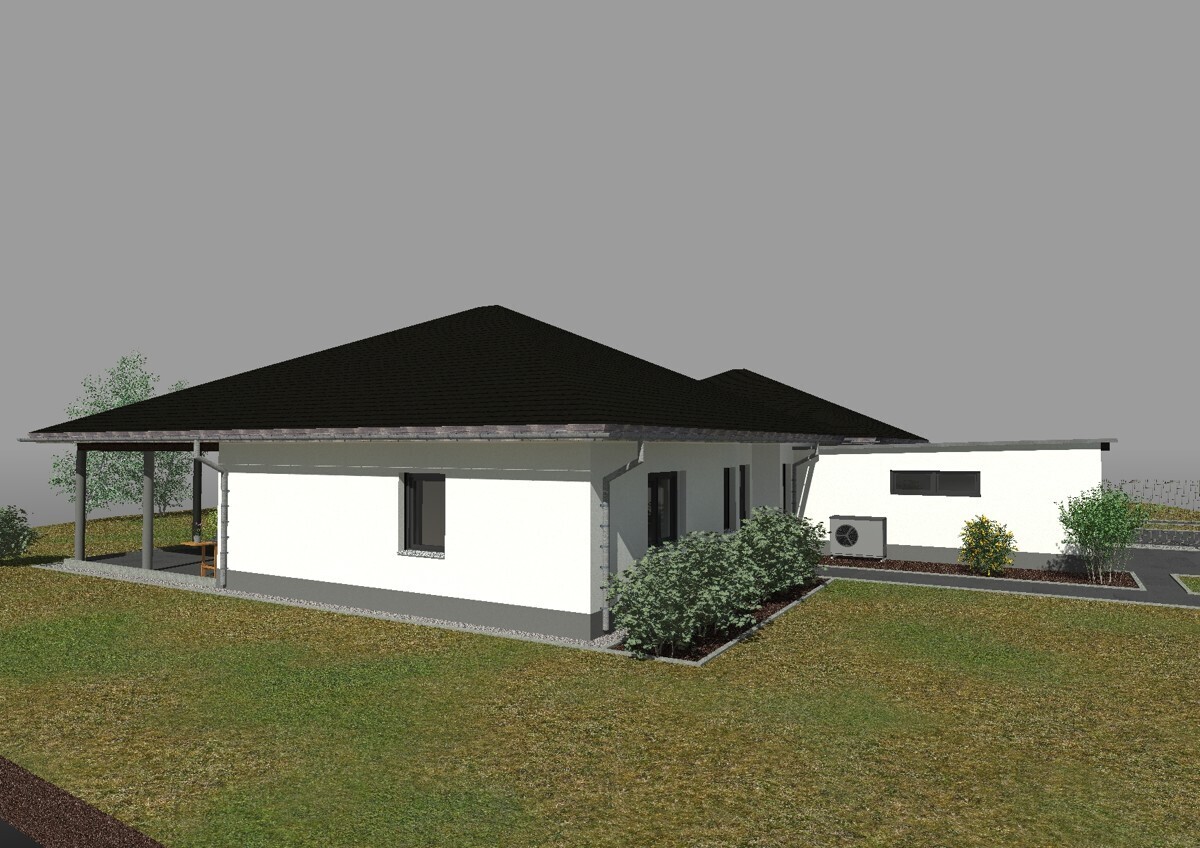 Seitenansicht mit Garage