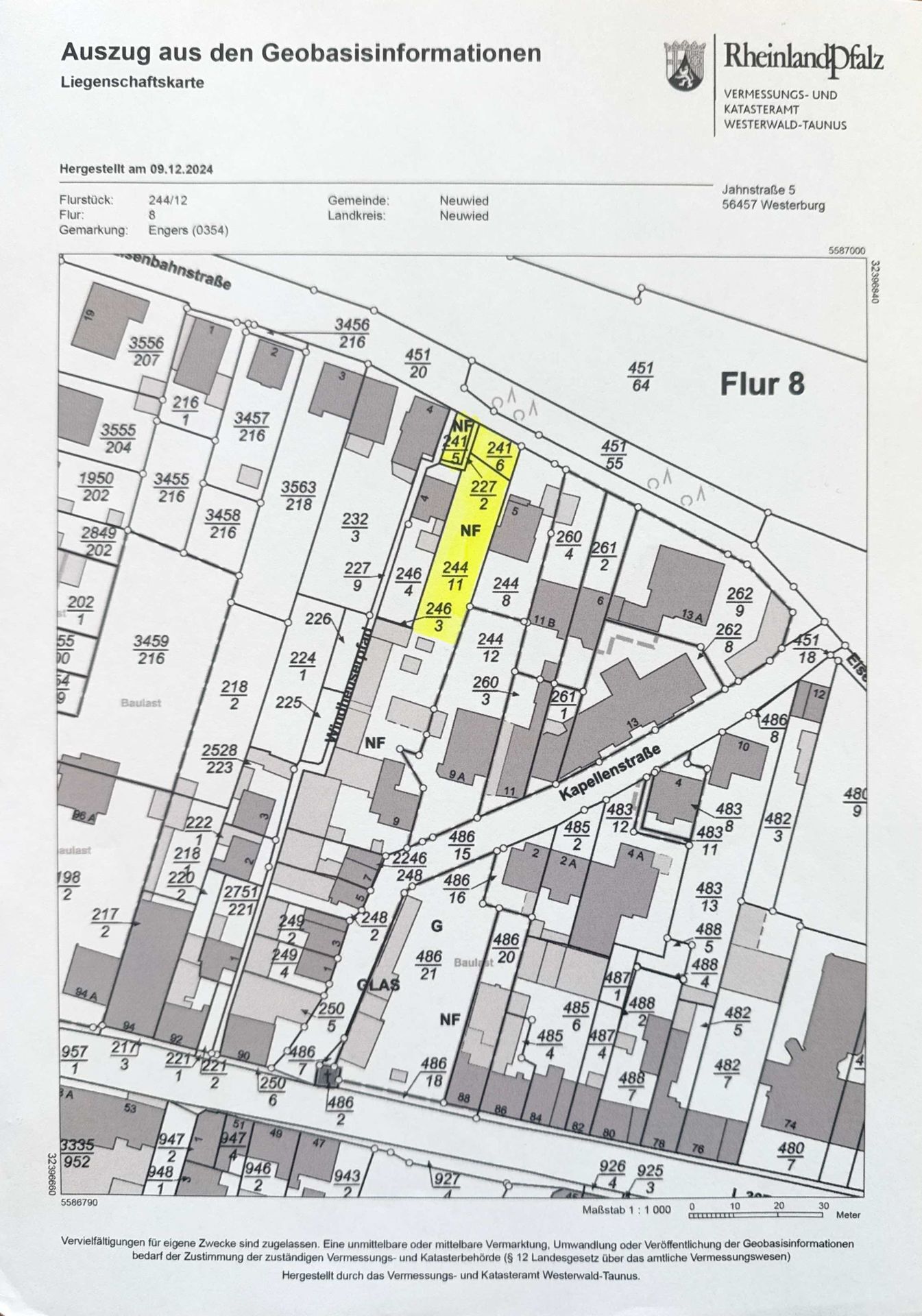 Liegenschaftskarte Teilungsentwurf - 14.01.2025 - 15-01