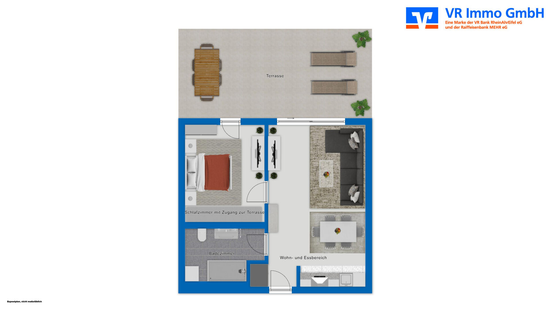 Grundriss Wohnung Nr. 2 Erdgeschoss Mitte