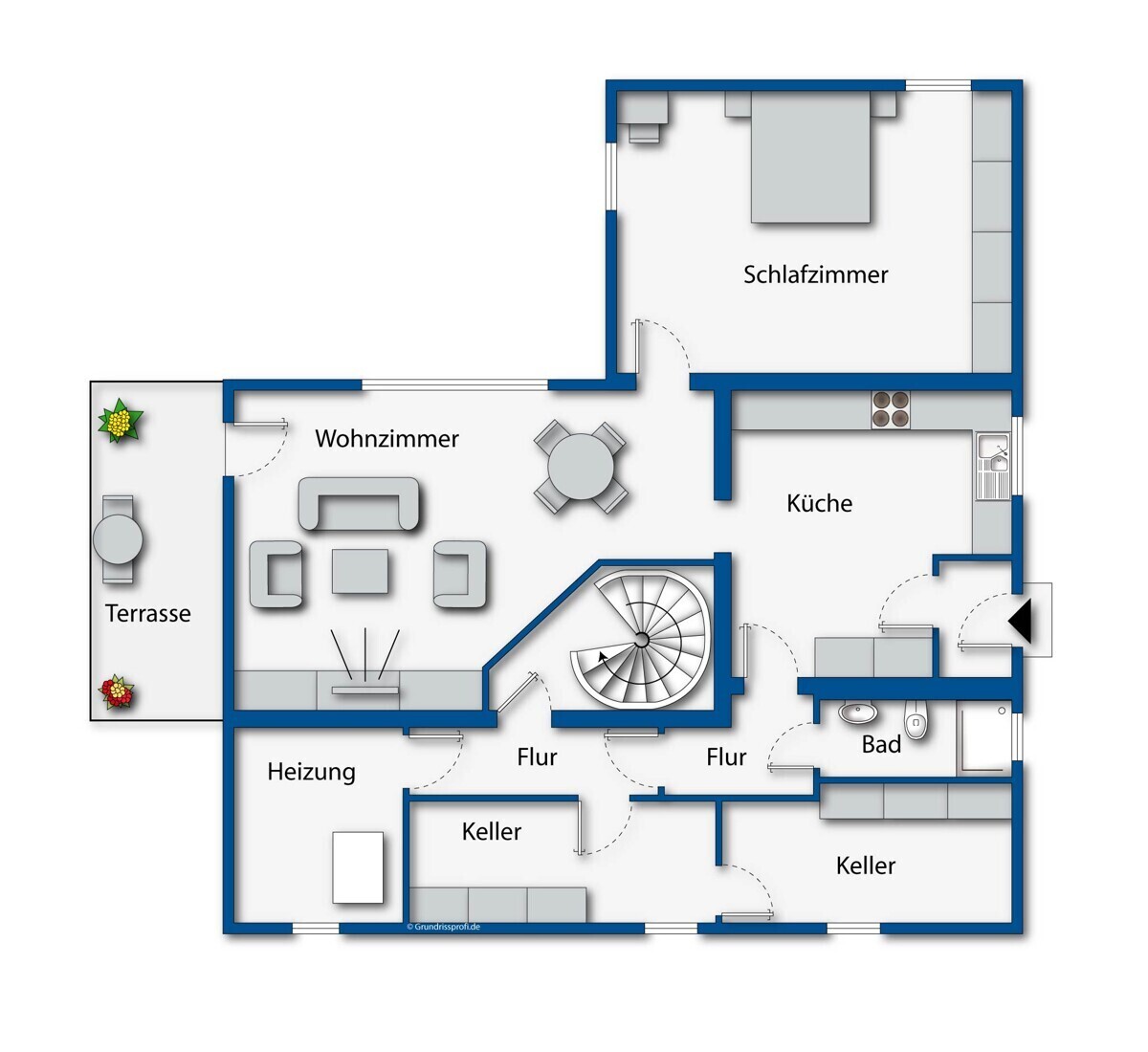 Grundriss Erdgeschoss/ Einliegerwohnung