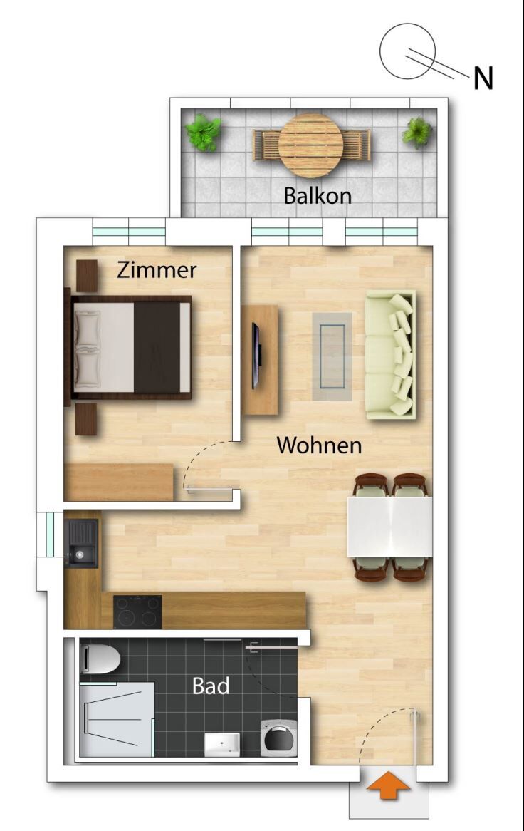 Grundriss WE 6