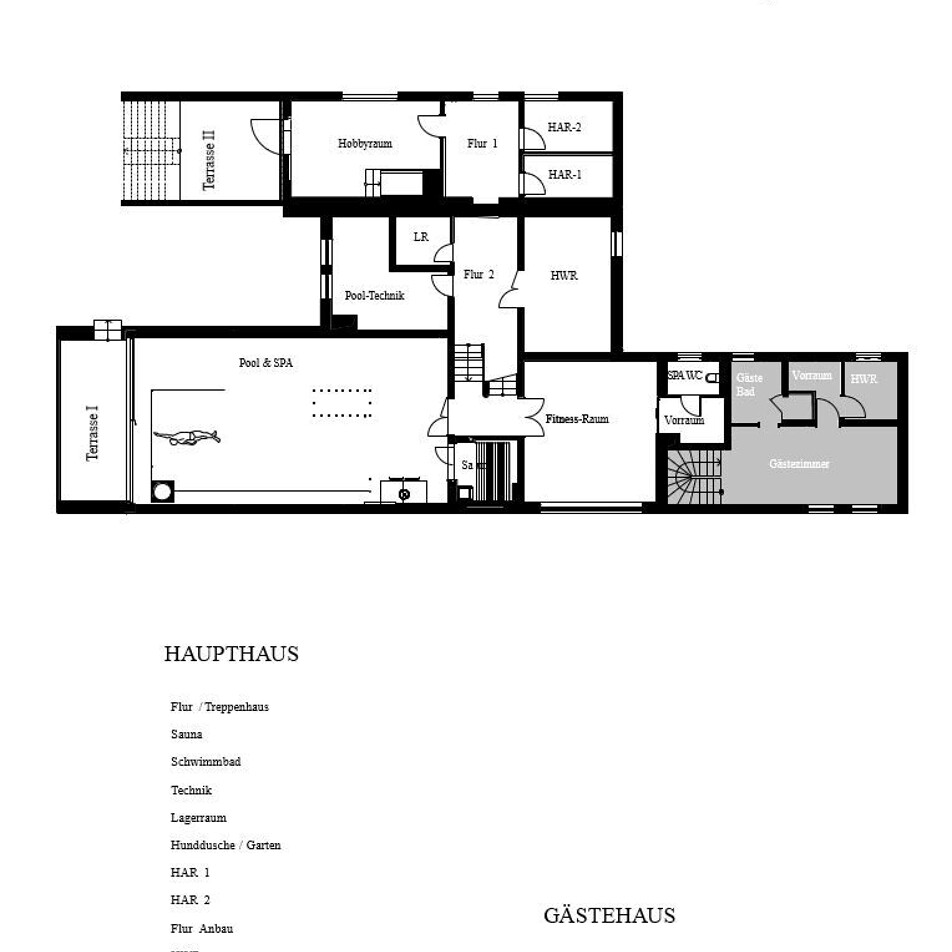 1. Untergeschoss & Gartengeschoss