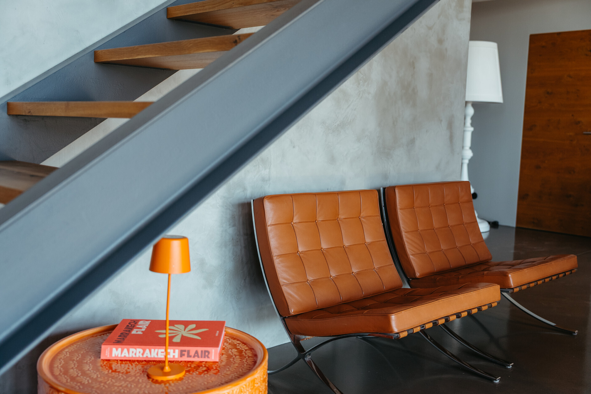 Stahltreppe mit Eichendielen