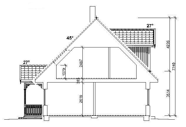 Querschnitt Haus KNOTSTORP