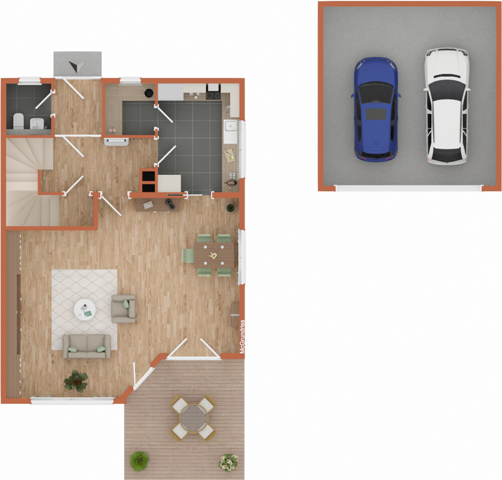 Grundriss EG mit Garage