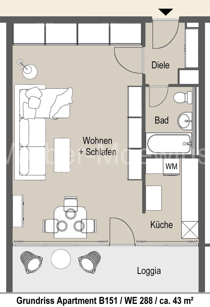 3424 Grundriss B151 WE 288