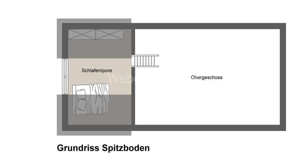 3465 Grundriss Spitzboden - Schlafempore