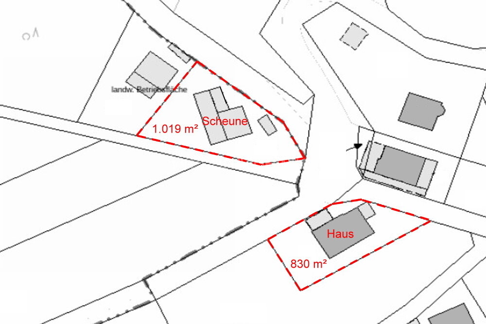 3488 Grundstück Haus + Scheune