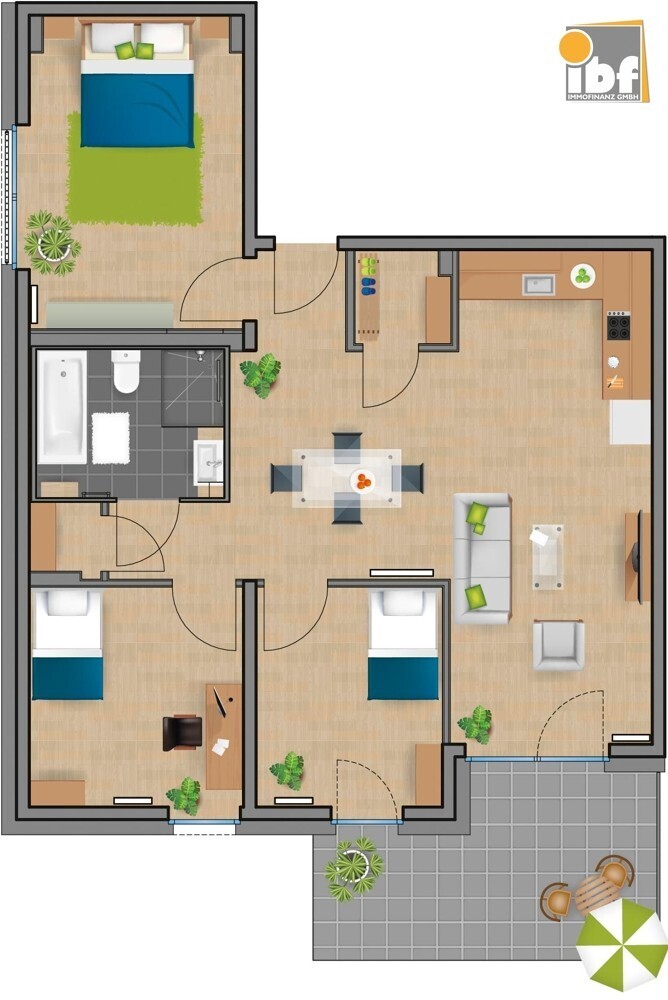 Grundriss WE 19 Haus 3.2 Alsdorf am Weiher