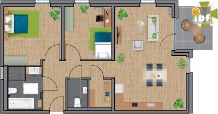 Grundriss WE 19 Haus 1.2 Alsdorf am Weiher