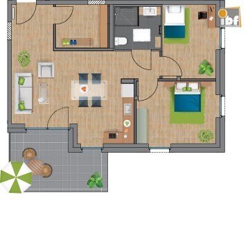 Grundriss WE 3 Haus 1.3 Alsdorf am Weiher