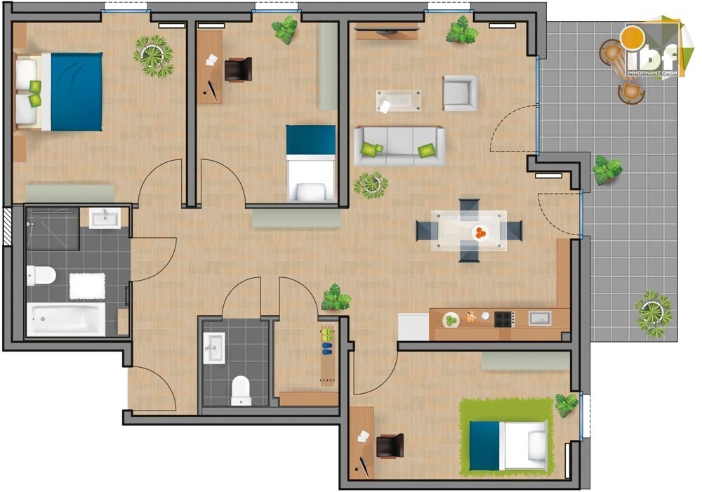 Grundriss WE 14 Haus 3.2 Alsdorf am Weiher