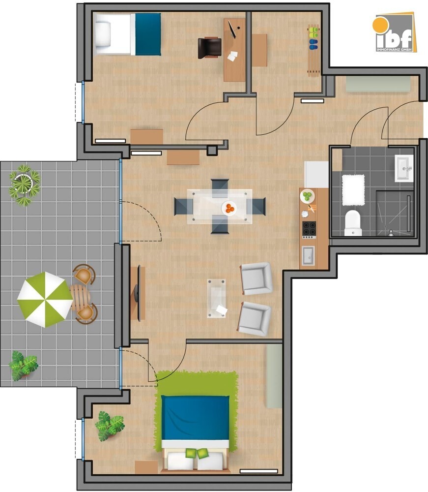 Grundriss WE 1 Haus 2.1 Alsdorf am Weiher