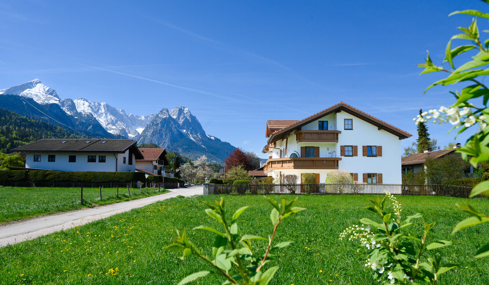 Traumlage vor der Bergkulisse