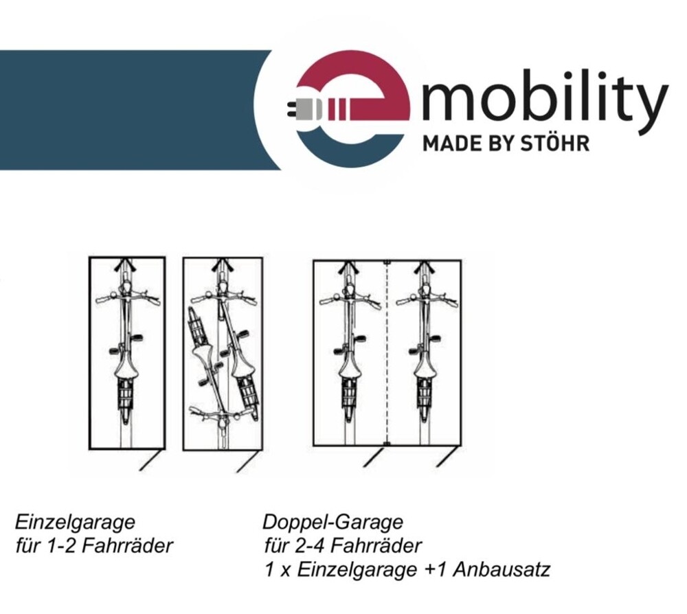 Doppelgarage für 2-4 Fahrräder