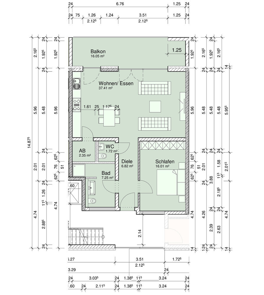 Luma Grundriss Wohnung 3 bemaßt