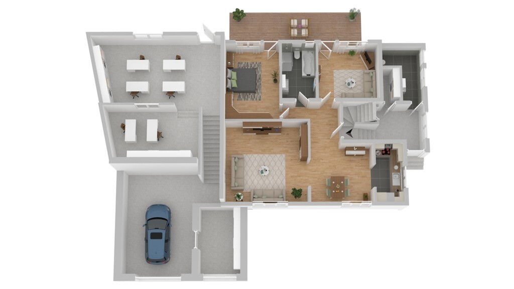 Erdgeschoss mit Garage im Untergeschoss